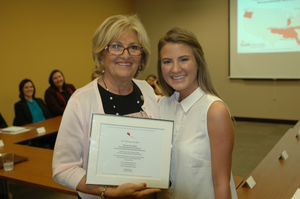 Rep. Diane Black stands with Christiana, a participant in the YV Scholars program