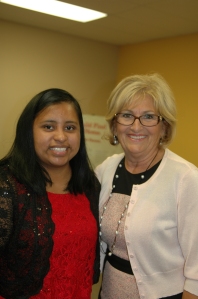 Rep. Black stands with Sandra, a young lady receiving help from the YVLifeSet program